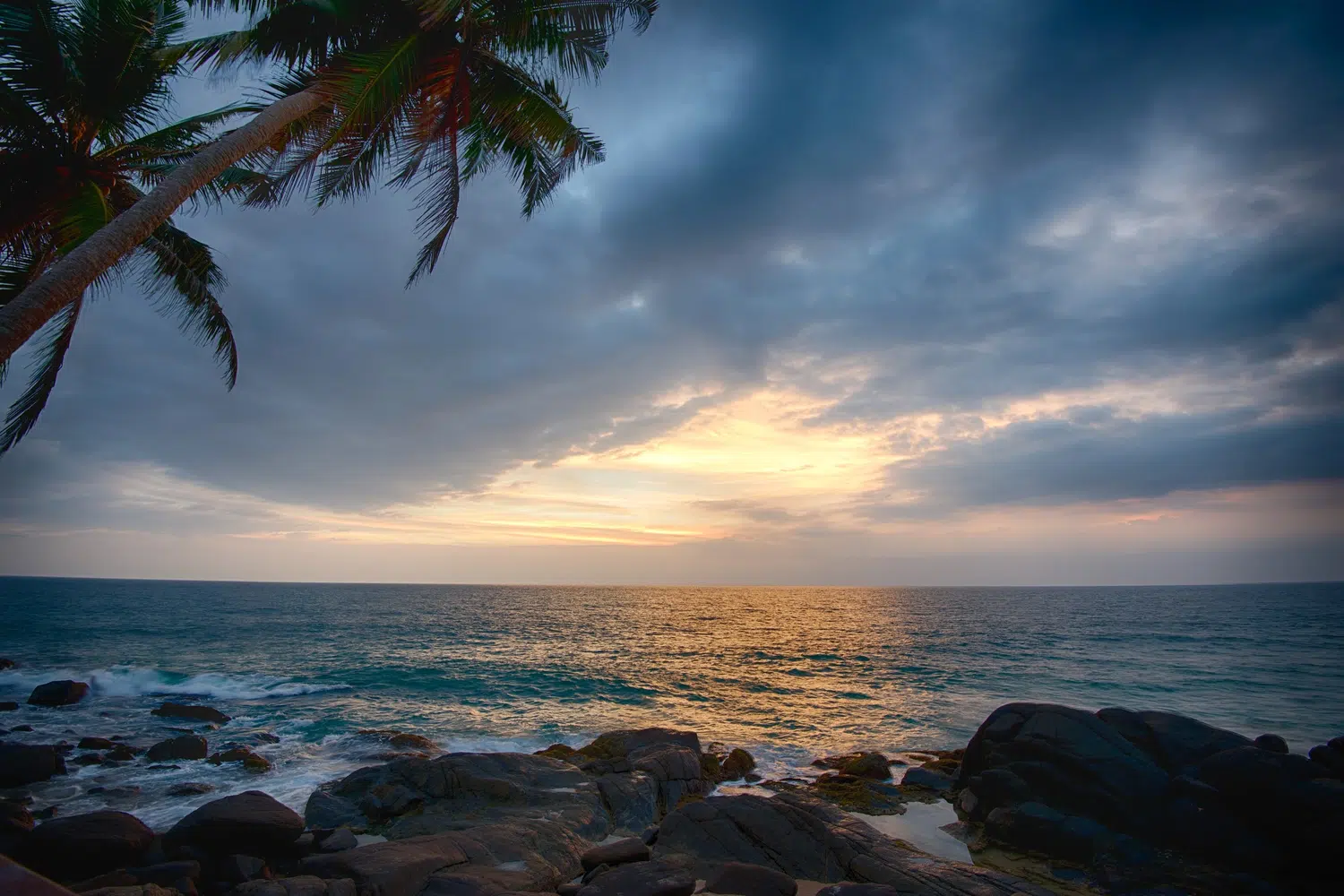Palm-fringed Sri Lanka beach and coastal scenery for Sri Lanka private day tour with Trustker