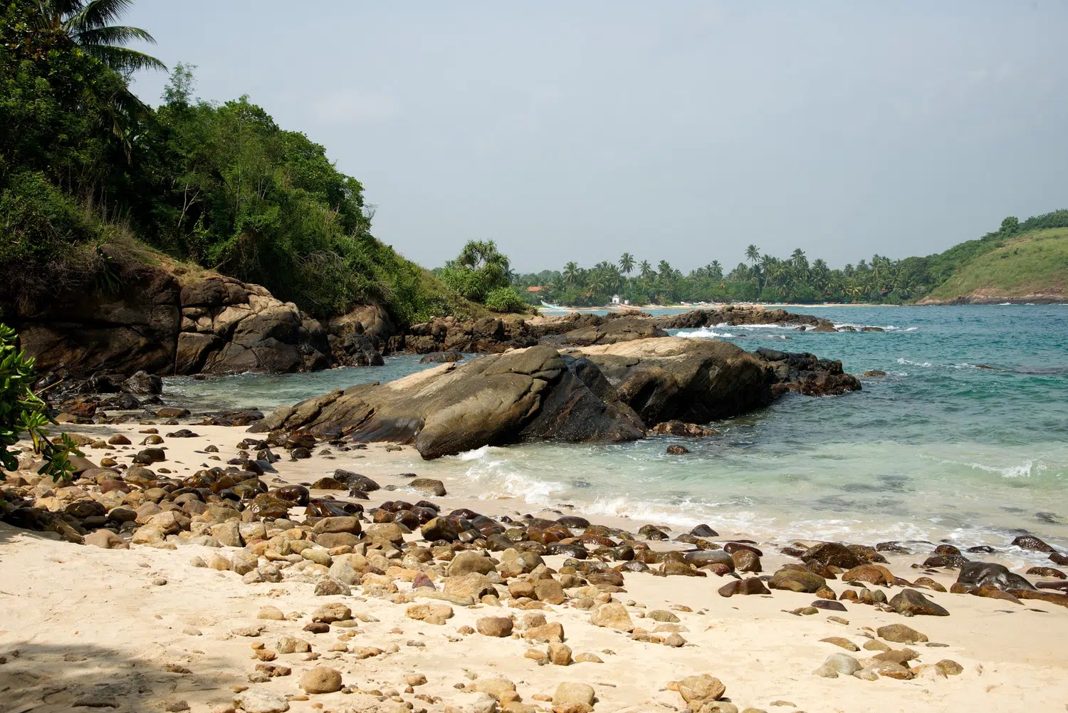 Palm-fringed Sri Lanka beach and coastal scenery for Sri Lanka private day tour with Trustker