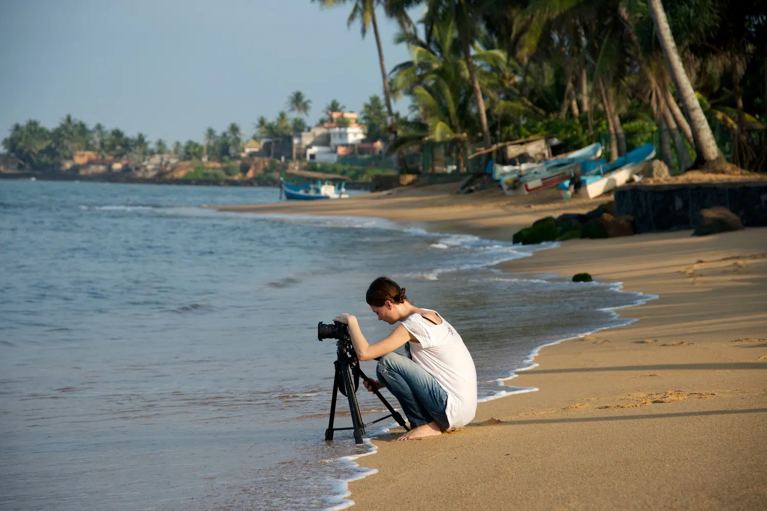 Palm-fringed Sri Lanka beach and coastal scenery for Sri Lanka private day tour with Trustker